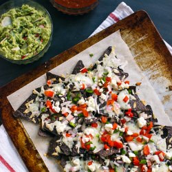 Blue Corn Nachos w/Radish Guacamole