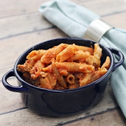 Healthy Spicy Sausage Pasta Bake