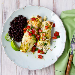 Salsa Verde Chicken Enchiladas