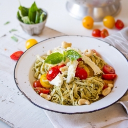 Summer Linguine with Basil Pesto