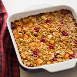 Persimmon and Cranberry Baked Oatmeal