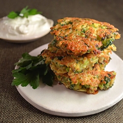 Broccoli Quinoa Cheddar Fritters