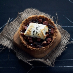 Onion, Sausage & Goats Cheese Tart