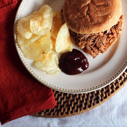 Crockpot Ribs Pulled Pork Sandwich