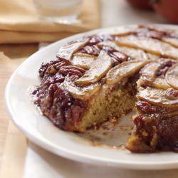 Maple Pecan Pear Upside-Down Cake