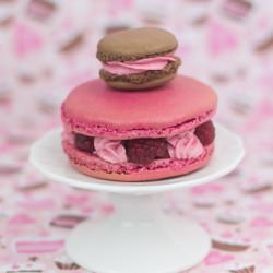 Chocolate Strawberry Macarons