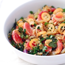 Farro Salad with Blood and Kale