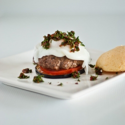 Eggplant Burger Stack & Pan de Yuca