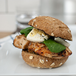 Grilled Chicken Burger with Brie