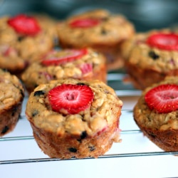 Strawberry Banana Oat Muffins