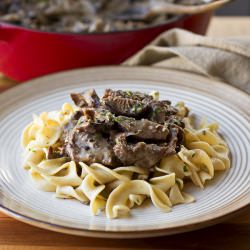 Braised Beef over Egg Noodles