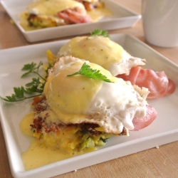 Parmesan Orzo Eggs Benedict