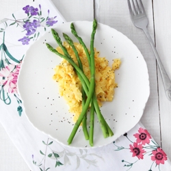 Gently Folded Eggs with Asparagus