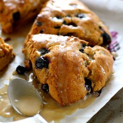 Roasted Banana and Blueberry Scones