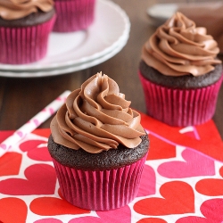 Nutella Devil’s Food Cupcakes