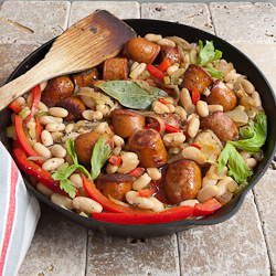 Chorizo Cannellini Bean Casserole