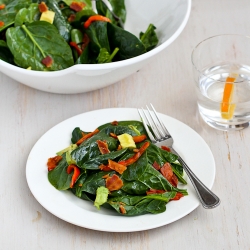 Warm Bourbon Spinach Salad