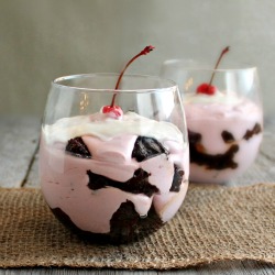 Cherry Brownie Trifles