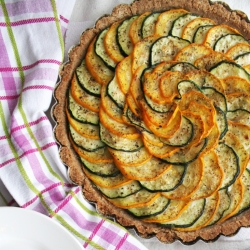 Green and Yellow Zucchini Tart