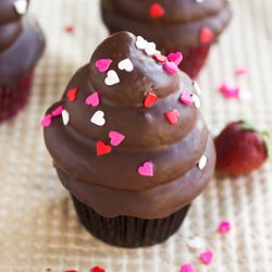 Choco Covered Strawberry Cupcakes