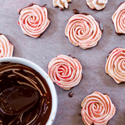 Strawberry Rose Meringues