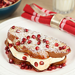 French Toast w/ Cheese & Pomegranate