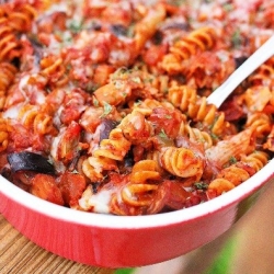 Cheesy Baked Pasta with Eggplant