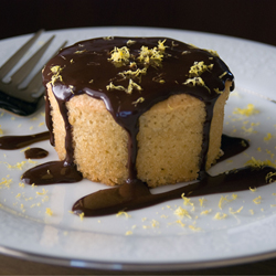 Mini Almond Cakes w/ Lemon Ganache