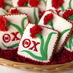 Carnation Decorated Sugar Cookies