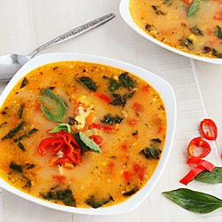 Thai Red Curry Chicken & Corn Soup