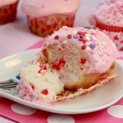 Pink Champagne Funfetti Cupcakes