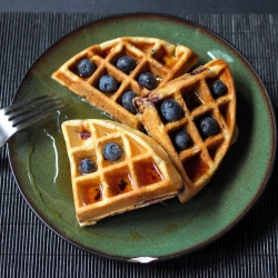 Whole Wheat Lemon Blueberry Waffles