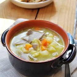 Buckwheat Maltagliati/Leek soup