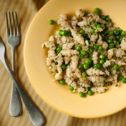 Crosnes and Peas