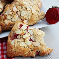 Strawberry Coconut Almond Scones