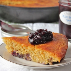 Fig, Yogurt, Honey and Blueberry Corn Cake