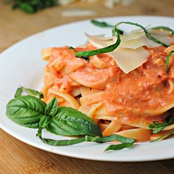 Fettuccine with Tomato-Cream Sauce