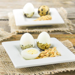 Quail Eggs with Salt Spiced Nuts