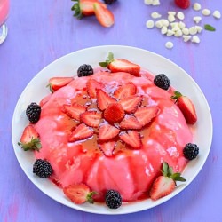 Strawberry-White Chocolate Flan