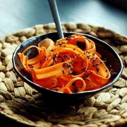 Carrot Ribbons and Roasted Flaxseed