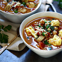 Curried Chickpea and Rice Soup