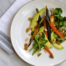 Roasted Carrot and Avocado Salad