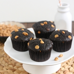 Cocoa Banana Muffins with PB Chips