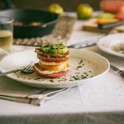 Heirloom Tomato and Haloumi Stacks