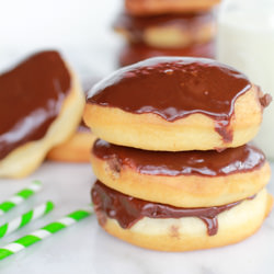 Chocolate Irish Cream Filled Donuts