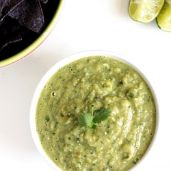 Roasted Tomatillo and Avocado Salsa