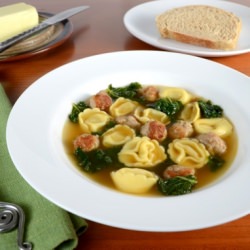 Cheese Tortellini Soup with Turkey