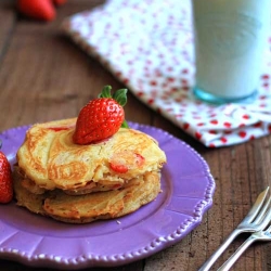 Strawberry Rice Flour Pancakes