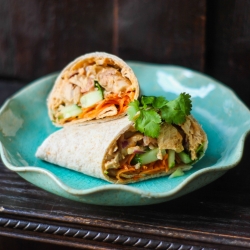 Spicy Salmon and Cilantro Wrap