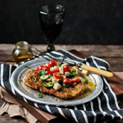 Veal Scallopini with Greek Salad